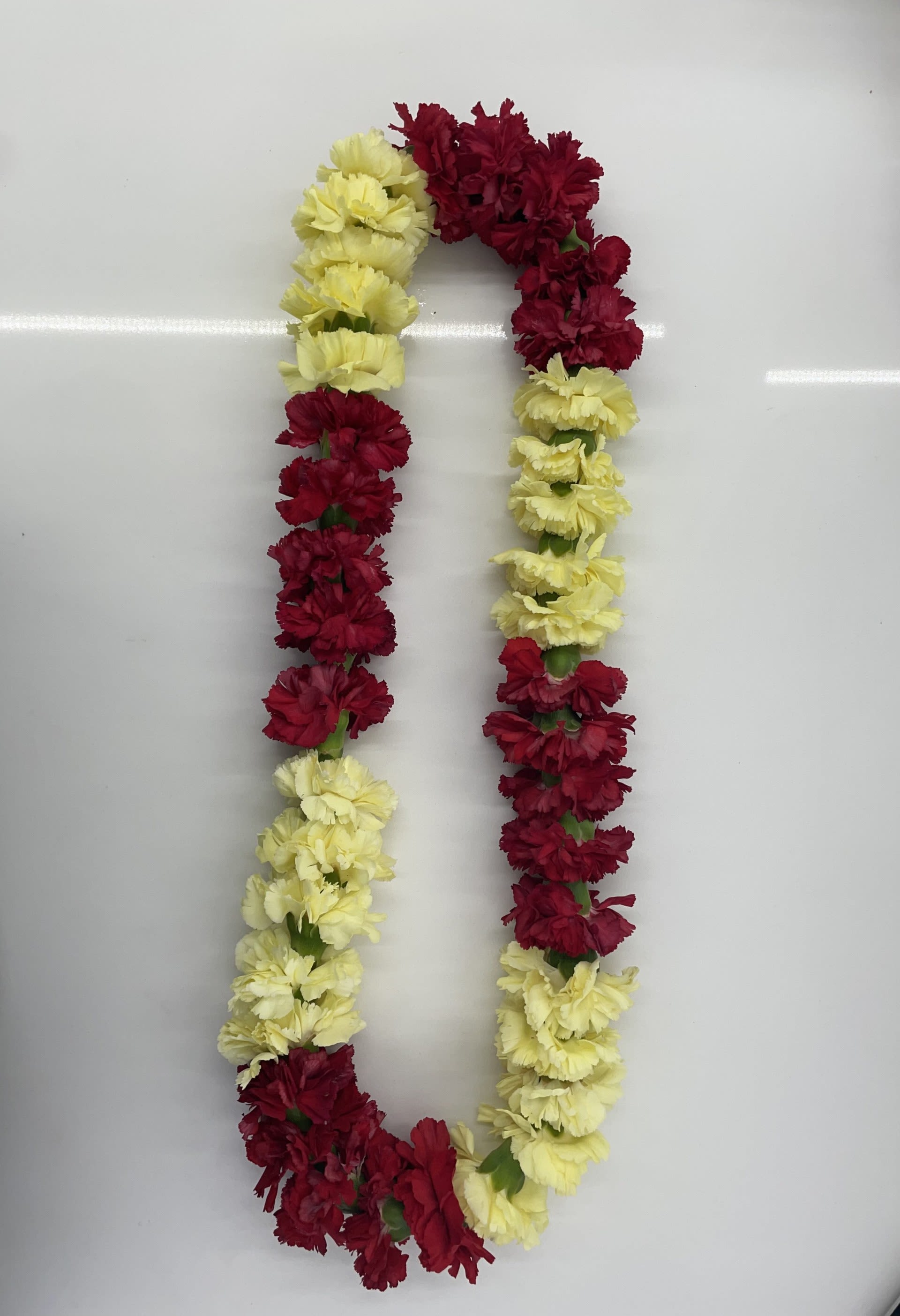 Carnation Leis  - Graduation Carnation Leis red with yellow!