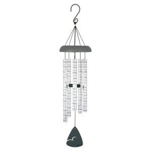Tomorrow Windchime - This beautiful chime is 30&quot; in length and has sentiment directly printed on each tube. Deep rich tones from aluminum tubes. Inscription on each tube of chime reads &quot;If I should go tomorrow it would never be goodbye for I have left my heart with you so don't you ever cry. The love that's deep within me shall reach you from the stars. You'll feel it from the heavens and it will heal the scars.&quot; As Shown : HI-TOMO