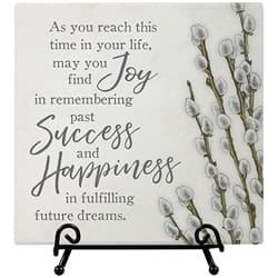 Retirement Blessing 6 Inch Ceramic Tile Easel Plaque Retirement Blessing 6 Inch Ceramic Tile Easel Plaque - Our Retirement Blessing ceramic tile easel plaques are designed, printed, and packaged in the USA! Made of ceramic, these plaques come gift boxed and include the wire easel. The saying reads: As you reach this time in your life, may you find joy in remembering past success and happiness in fulfilling future dreams.