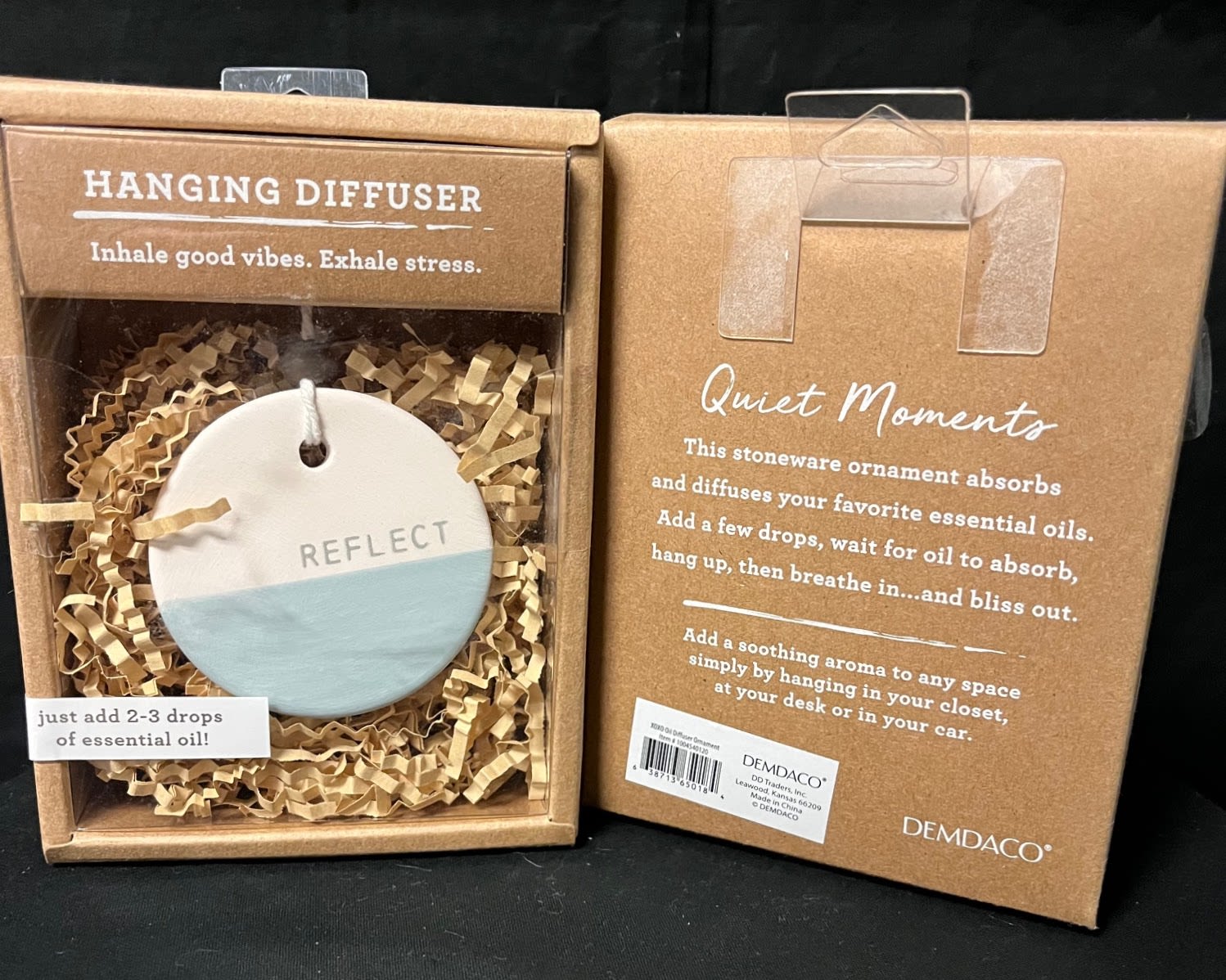 Hanging Diffuser (Relax) Hanging Diffuser (Relax) - This stoneware ornament absorbs and diffuses your favorite essential oils.