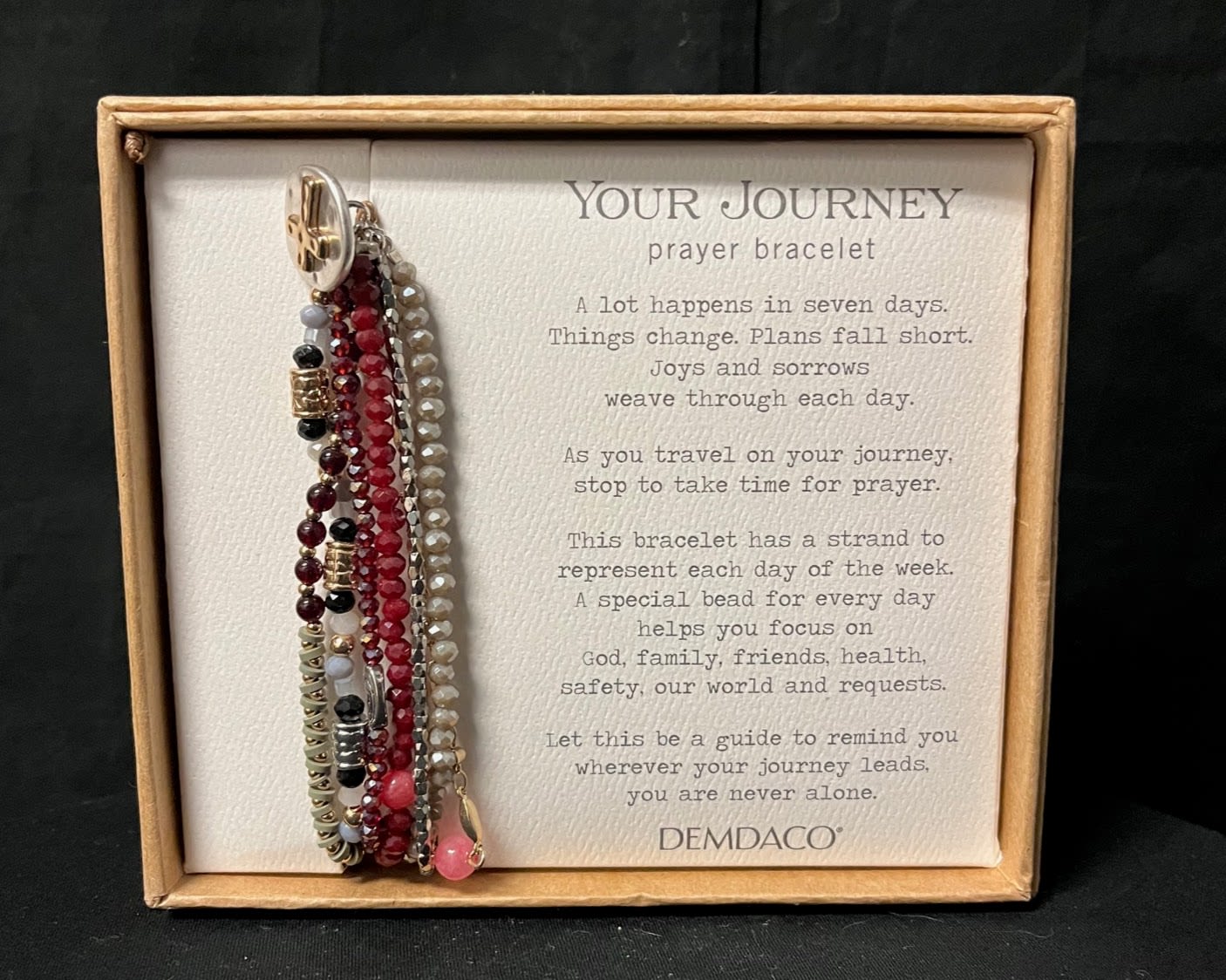 &quot;Your Journey&quot; Seven Strand Bracelet (Red) - This bracelet has a uniquely beaded strand to represent each day of the week.