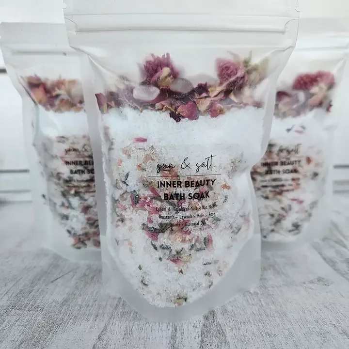 Inner Beauty Bath Soak - Bath Salt - with Rose Quartz - Inner Beauty Bath Soak - Bath Salt - with Rose Quartz  