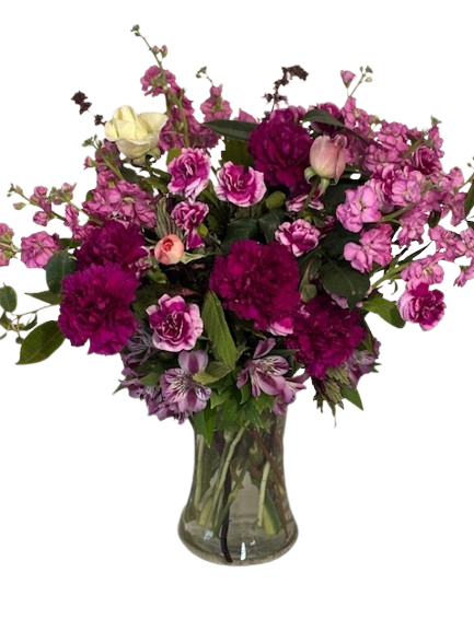 Roses Mixed with other Flowers Roses Mixed with other Flowers - A Great mixture of Roses, stock, carnations and more flowers perfect for giving to that special person who you want to remember.