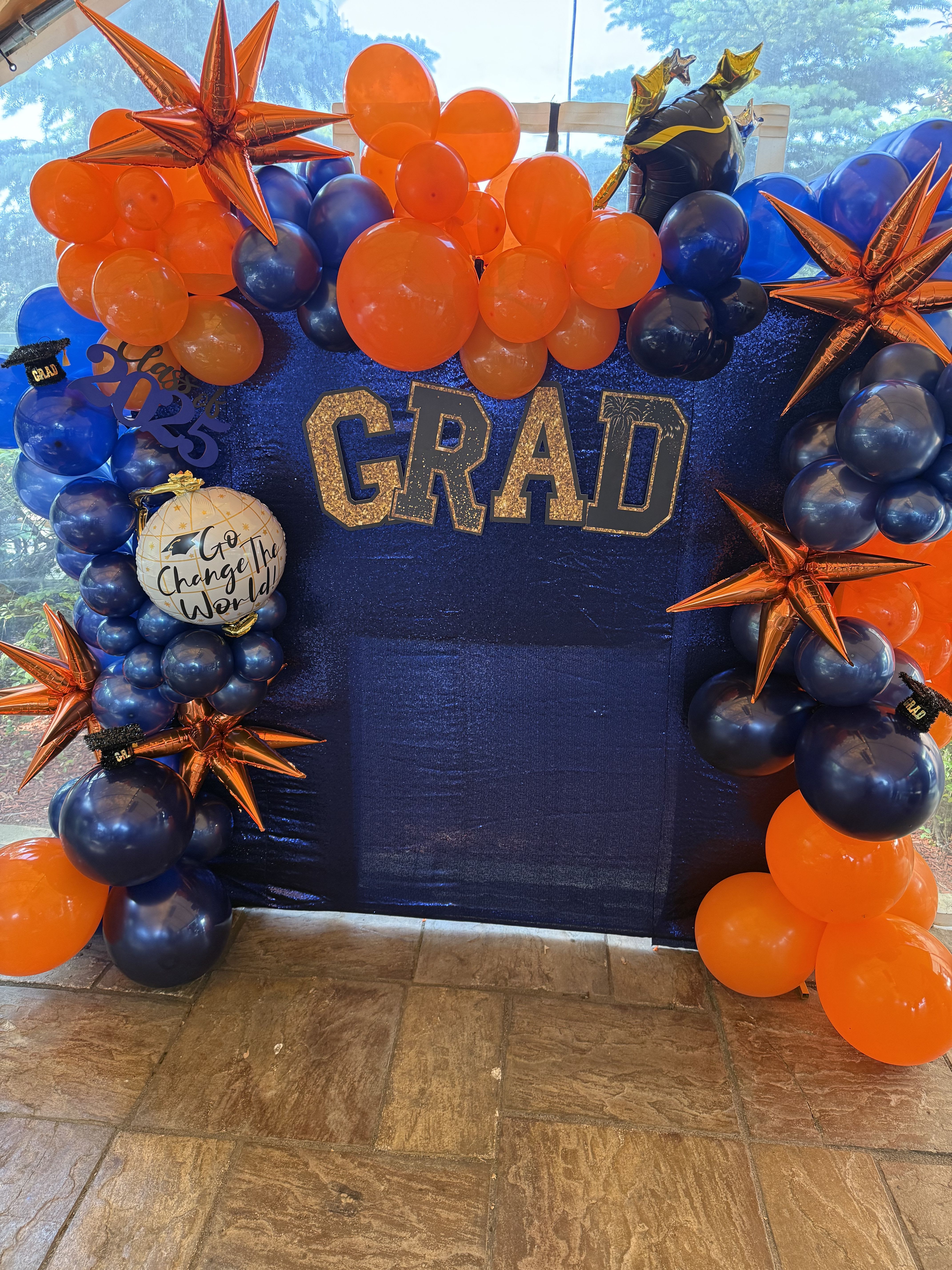Graduation Wall Backdrop Graduation Wall Backdrop - Square backdrop with 3 balloon garlands - up to 3 colors of your choice