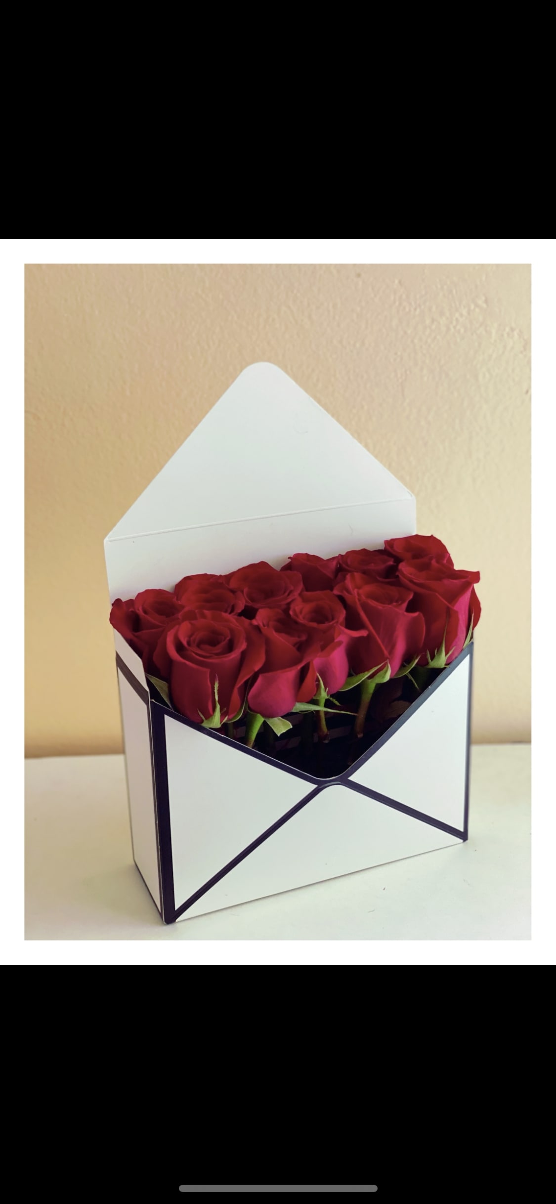 Envelope box of roses - Box of red roses