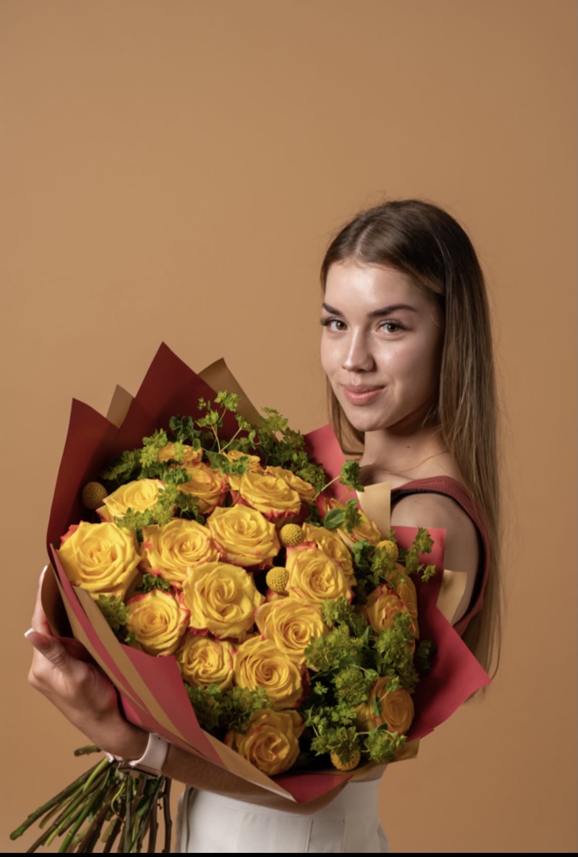Happiest of the Day - orange roses
