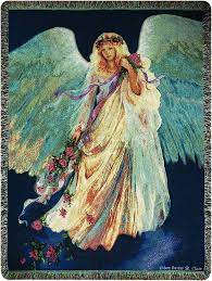 Messenger of Love Tapestry Throw - This heirloom-quality Messenger of Love Tapestry Throw will add boutique charm to your home! Our Tapestry Throws are woven from 100% cotton. The weave is thick, and this versatile 50&quot; x 60&quot; piece can be used as a blanket, bedspread, or wall hanging.