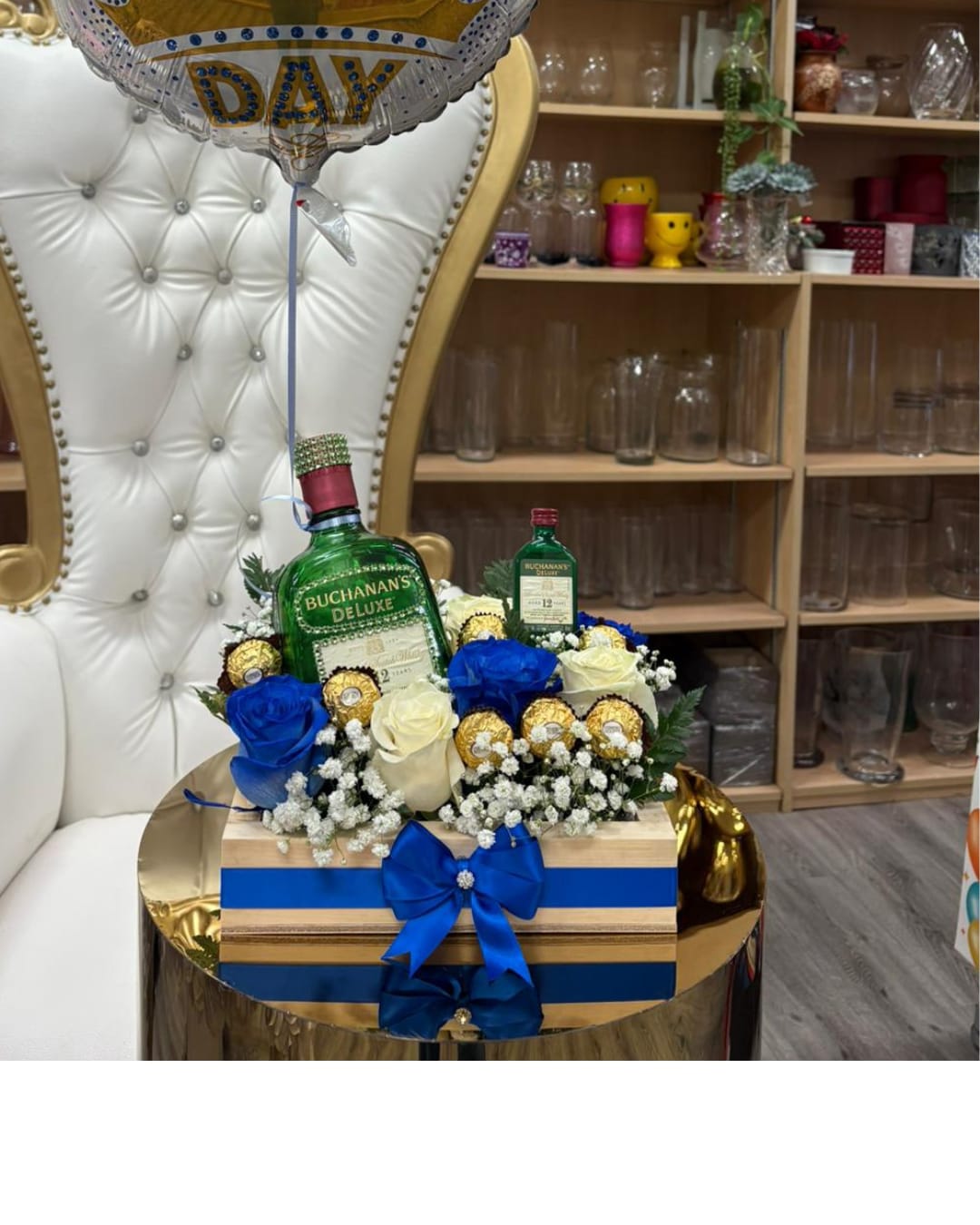 Toast for Dad - Because he deserves the best...  Surprise that incredible man with a detail that will make him feel special. Our arrangement includes fresh flowers, delicious chocolates and your favorite whiskey to celebrate in a big way.