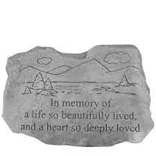 In Memory of a life so beautifully lived Stone  - 10x15 Memorial Stone with Stand 