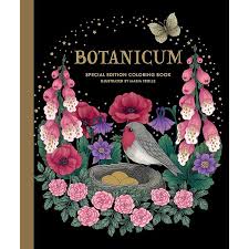 Botanicum Coloring Book - Embark on a floral adventure in this garden of botanicals and beyond: Venture into a meadow filled with spring flowers, a cool summer lake, an autumn harvest, and winters first snow. Meet the birds, people, and animals who live together in this fairytale land in harmony with nature. Calm your mind as you color the seasons’ most beautiful plants. In this book you will also find a register of plants, birds, and butterflies found in the book. Features two new illustrations for each season, for eight new pages of illustrations.