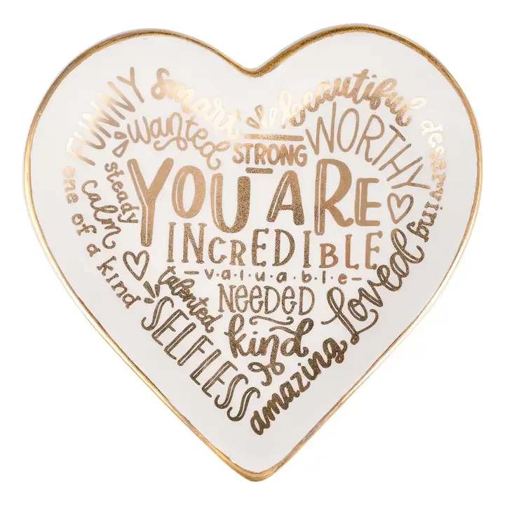trinket tray - You Are -Affirmation Trinket Tray trinket tray - You Are -Affirmation Trinket Tray - * Original Design * Dimensions: 5.5" x 5" * Individually hand painted. * Hand wash only.