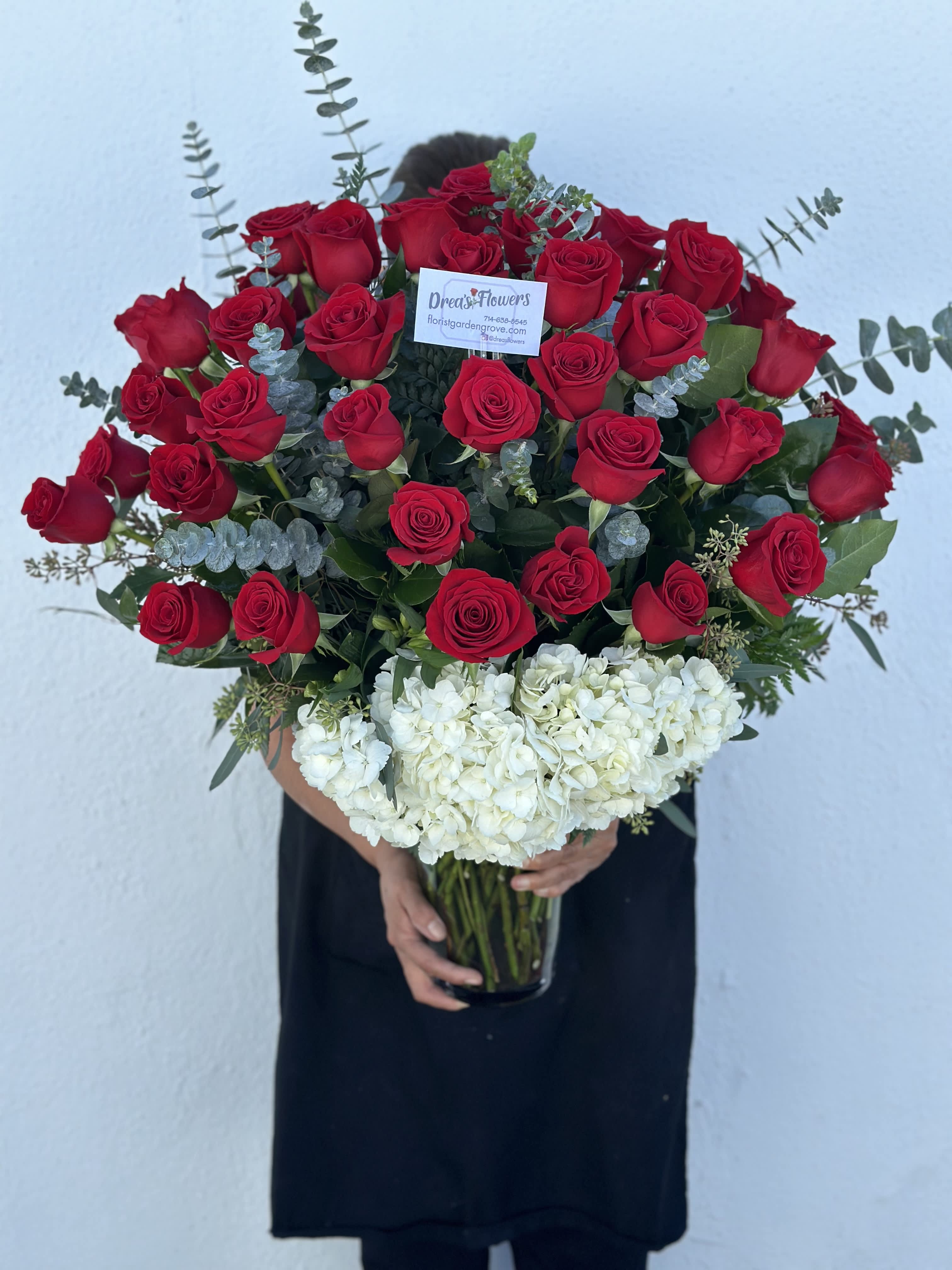 Love you MOST Love you MOST - 50 red roses arrangement in vase