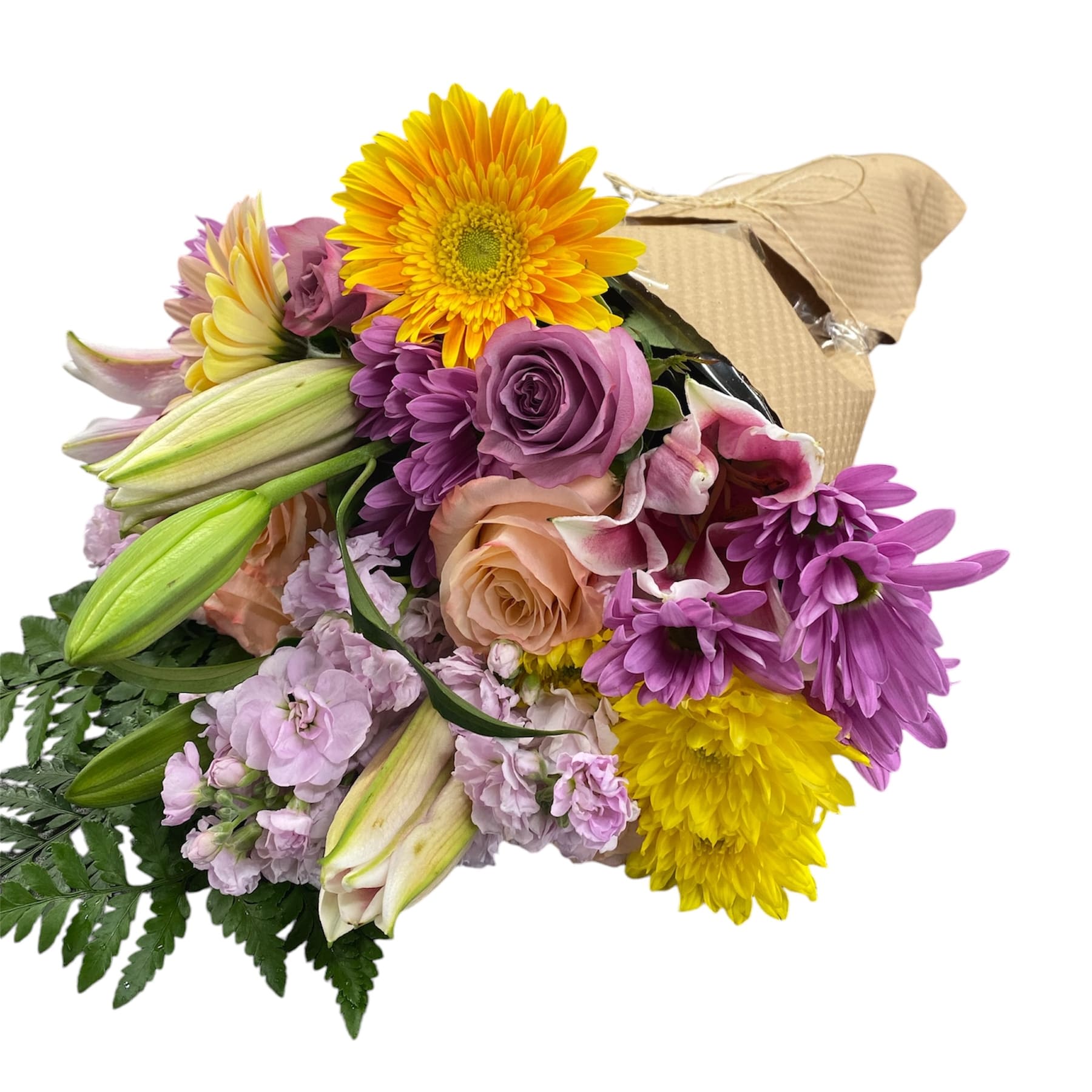 Designer's Choice Wrapped Bouquet - This one-of-a-kind flower bouquet is a made-to-order piece which is unique and exclusive for every order. The best thing about choosing a Designer’s choice bouquet is that it allows you to get the best value for your money. Our expert designers also make sure that your customized flower bouquet is made in a way that reflects its purpose, and expresses the right kind of message that you want to share.   The Designer’s Choice Wrapped Bouquet comes without a vase.
