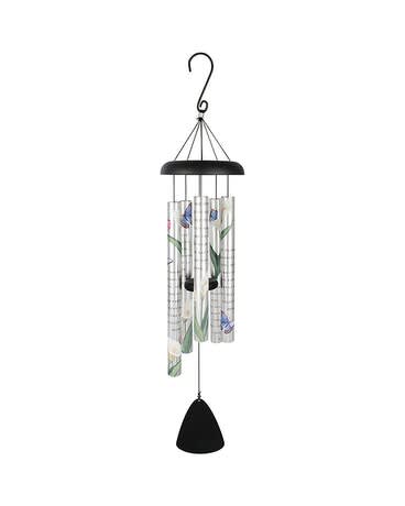 Called you home 38" Windchime Called you home 38" Windchime - 38" Windchime Called You Home. "It broke our hearts to lose you, but you did not go alone, for part of us went with you the day God called you home." Displayed on a 48" stand with a bow with streamers.