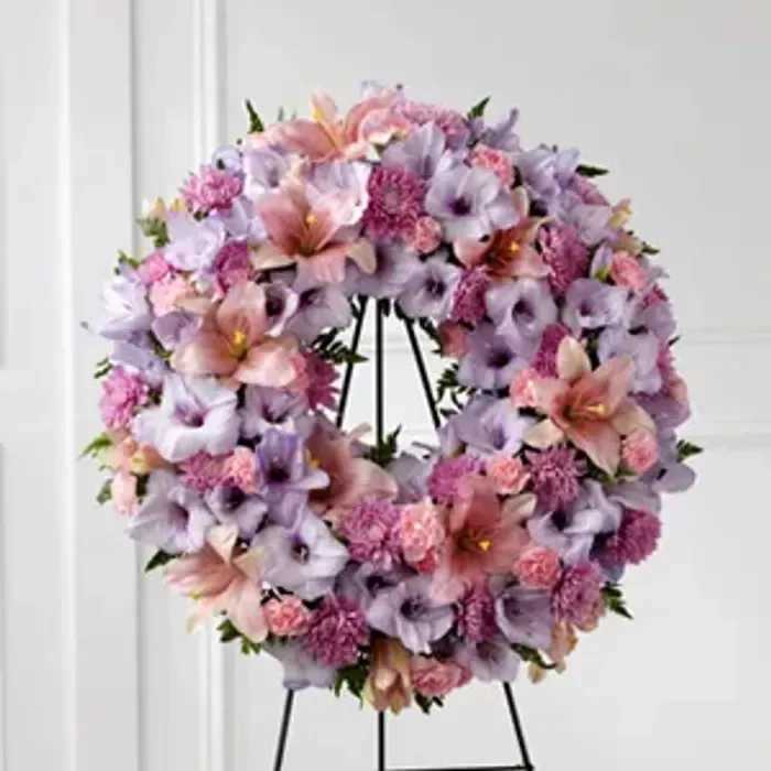 Eternal rest standing wreath Eternal rest standing wreath - Standing wreath burst with love and sweet comfort to honor the deceased at their final farewell service