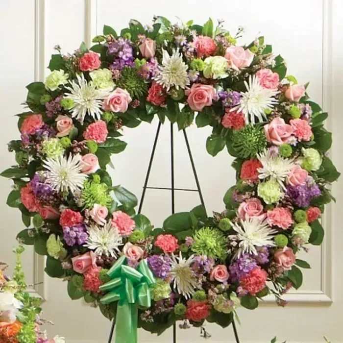 Spring garden wreath Spring garden wreath - Soft pastel colors combined in a wreath