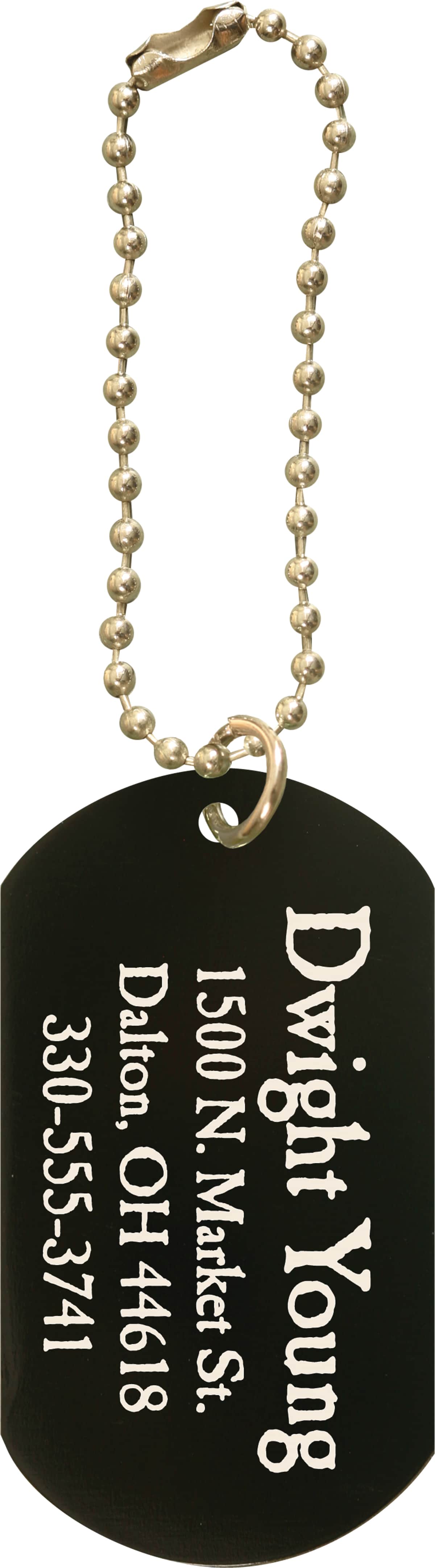 Dog Tag Personalized - Sometimes it's the small reminders that make the biggest difference. Add a word of encouragement, favorite verse, or simply a name to personalize these charm keychains. In the order notes, please be very specific what you'd like to have engraved on which color tag. Double check the spelling. If you want an image, it must not be trademarked. PRODUCT DETAILS Weight:  0.01 lbs Depth:  0.15&quot; Width:  2&quot; Height:  1.25&quot; SKU: ZADT01