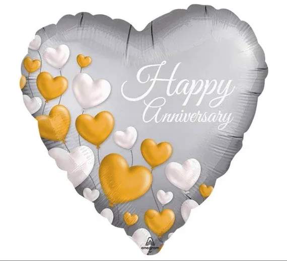 Happy Anniversary Balloon Single (1) - Single balloon