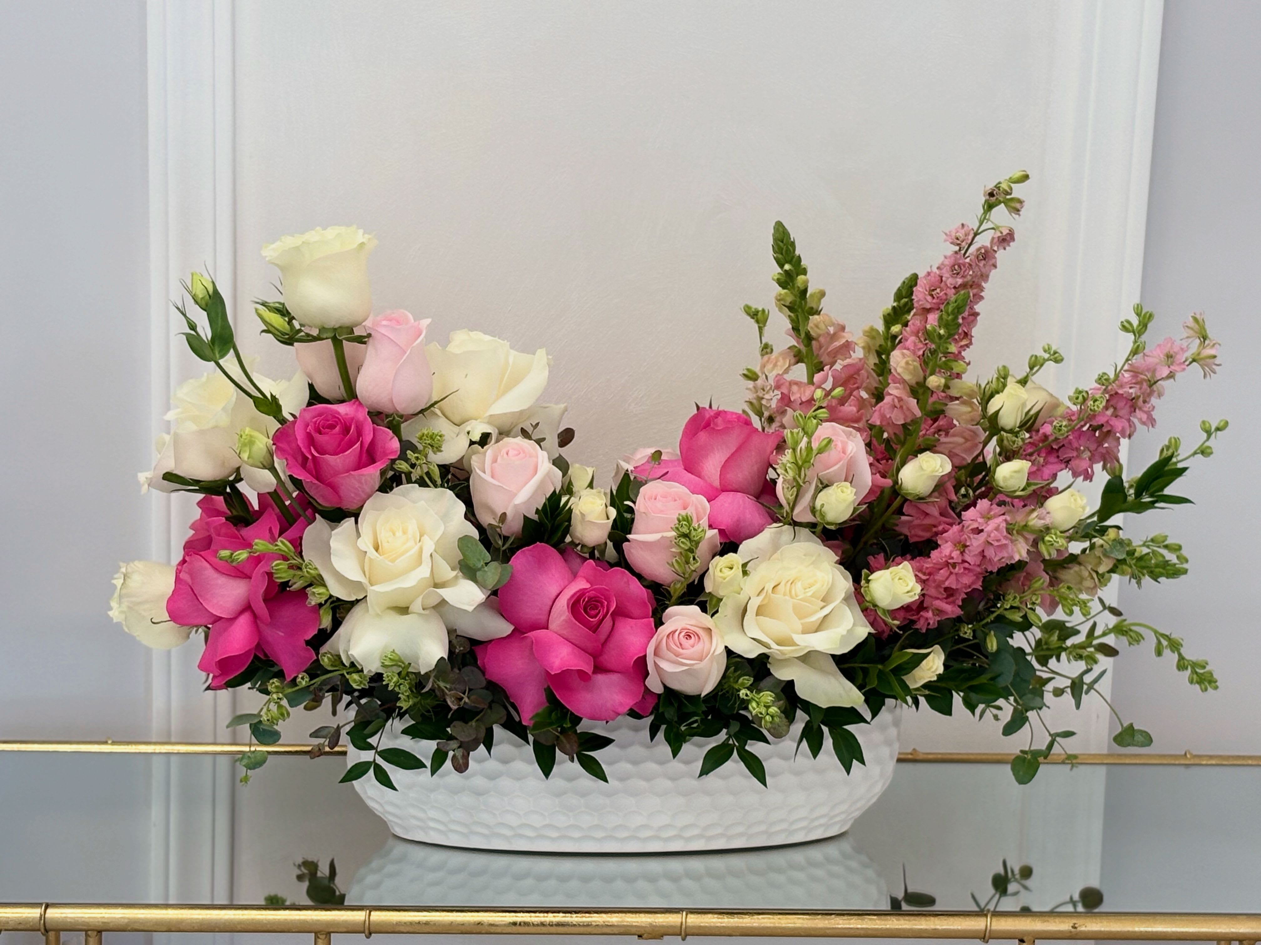 Floral Muse By VLM Flowers - Floral Muse is a graceful dance of blush and ivory blooms-perfect for moments that call for softness, love, and quiet beauty.