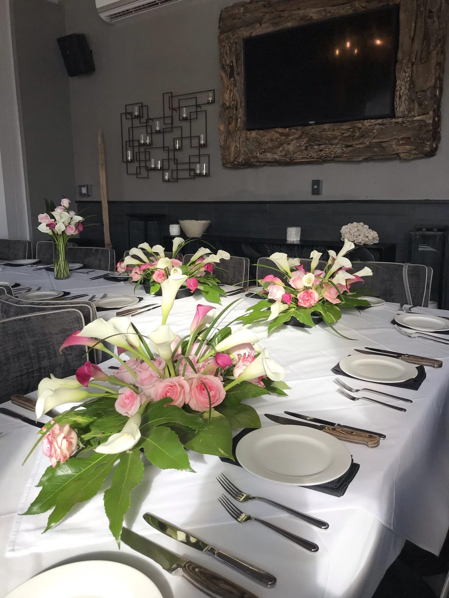 Private Event in Mastro’s Ocean Club Private Event in Mastro’s Ocean Club - Three Centerpeaces and one vase for cake table