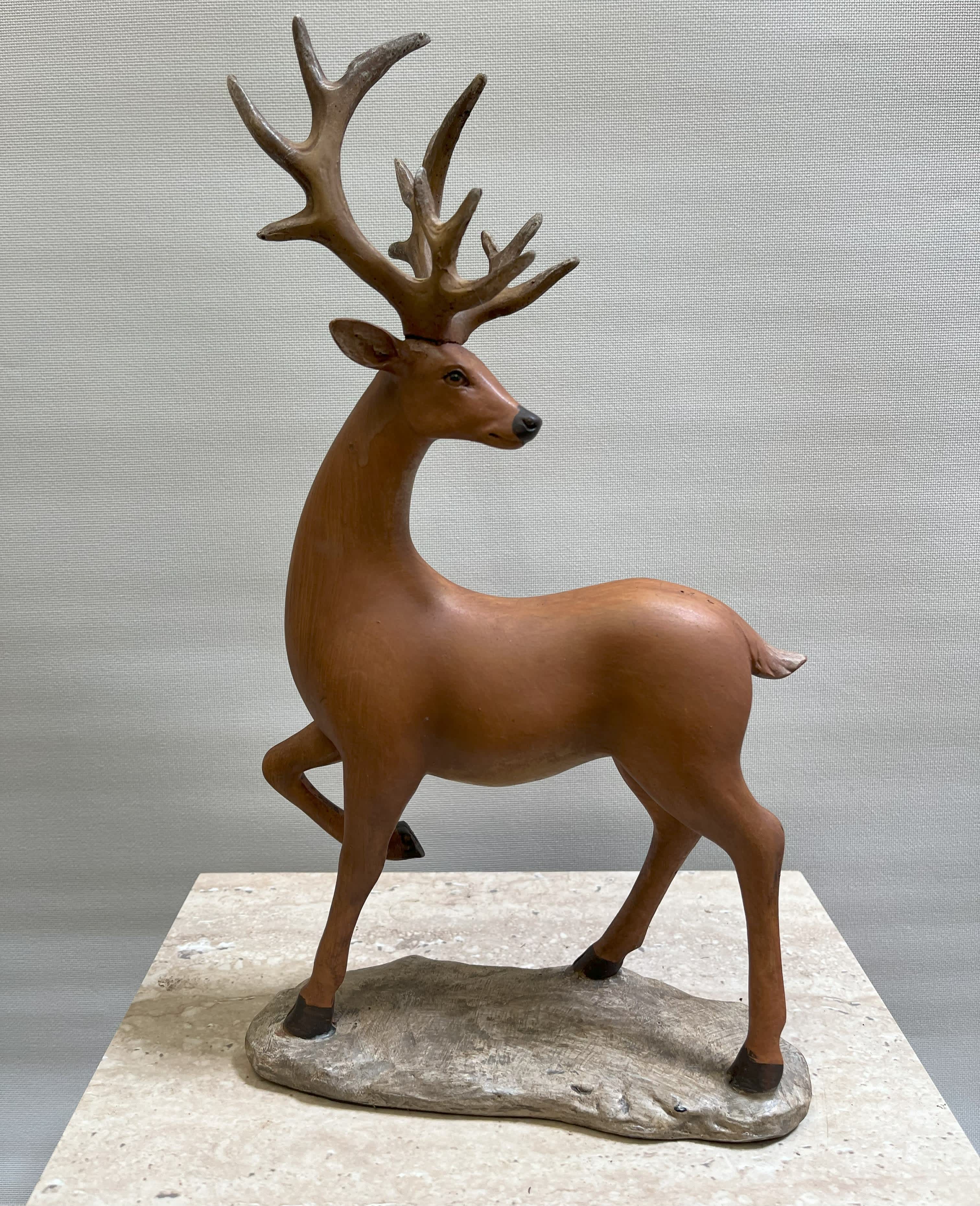 Woodland Standing Deer Woodland Standing Deer - 13.25"H x 3.25"W x 8"L resin
