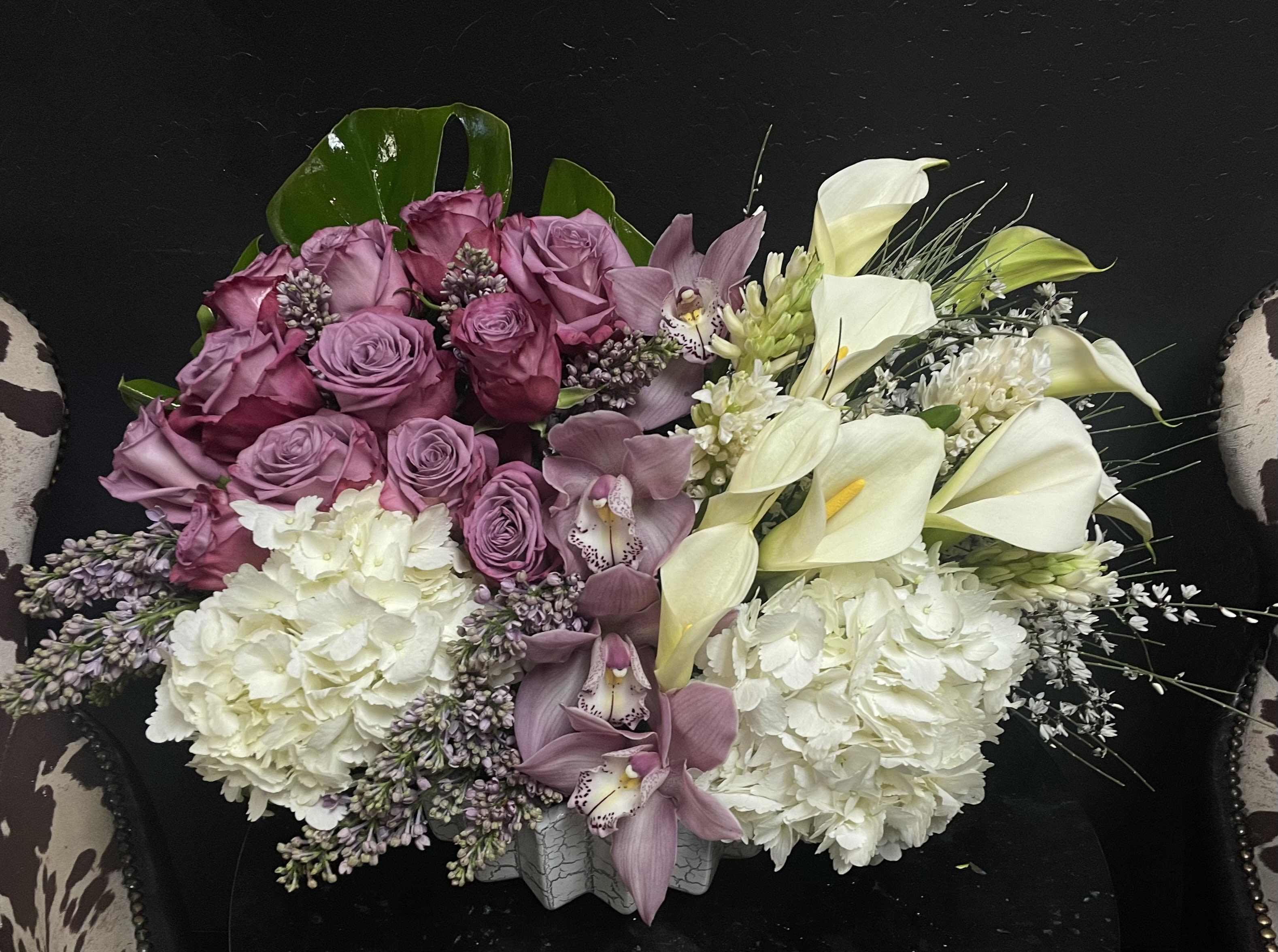 Lavender Elegance Centerpiece  - Lavender Elegance Centerpiece  Shown in Deluxe Size