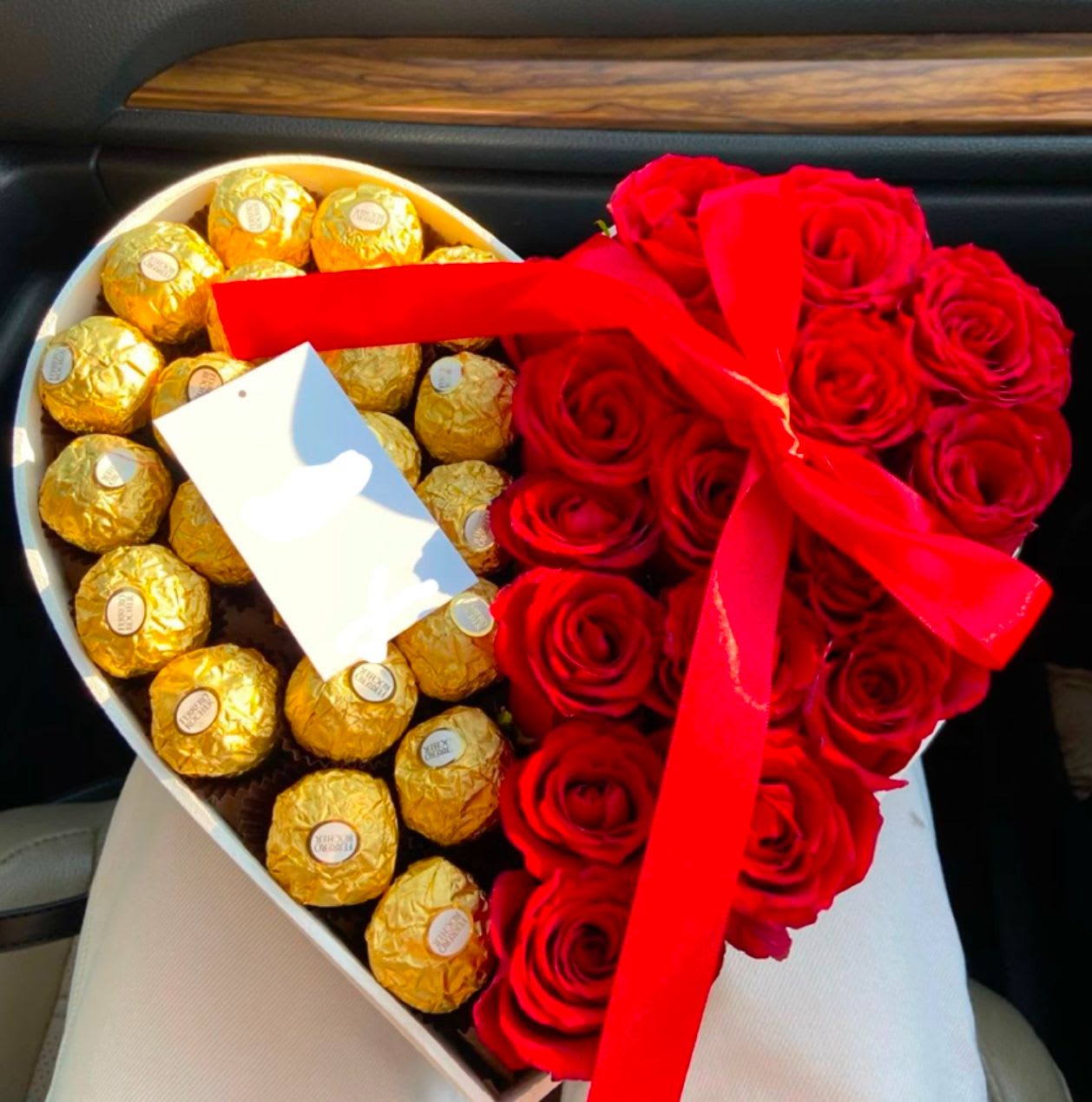 lovely Box  - Chocolates and roses in a heart shaped box 