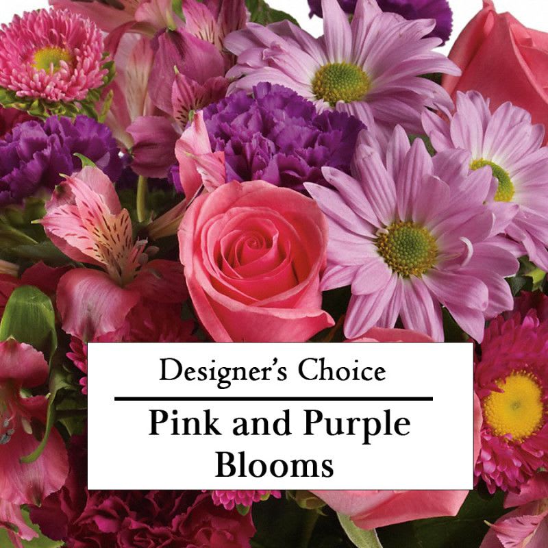 Designer's Choice Pink and Lavender Designer's Choice Pink and Lavender - If your loved one loves pinks and purples, but doesn't have a favorite flower then this is the choice for you! We will create a beautiful arrangement of pinks and purples that can make anyone's day better than it was!