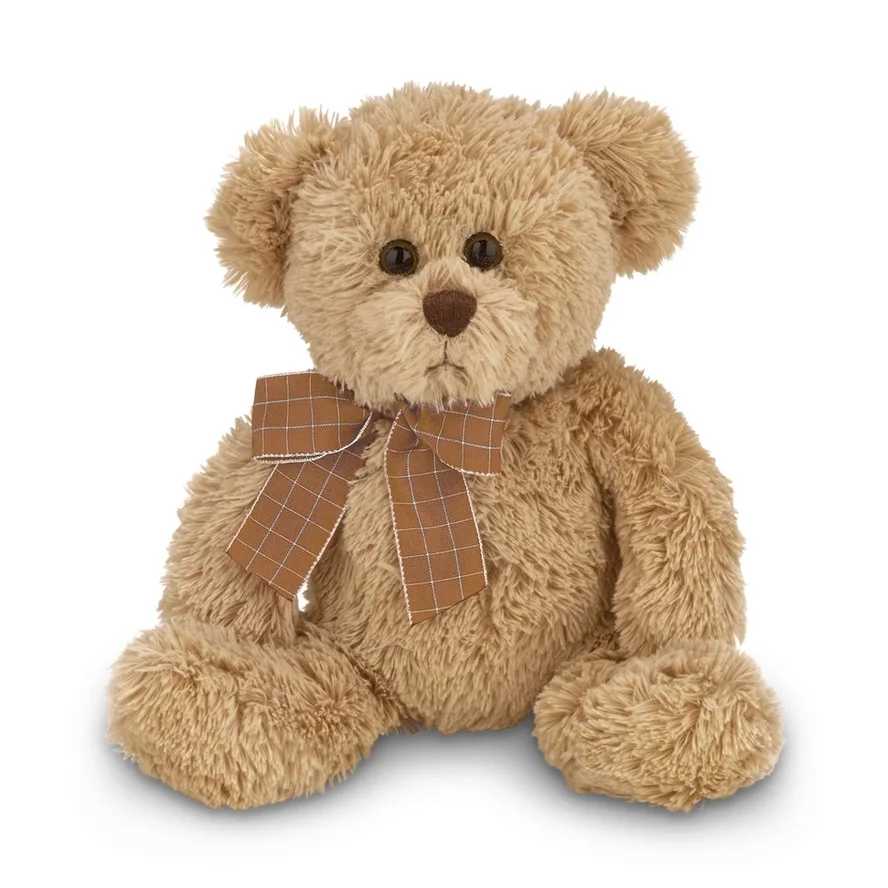 Baby Bensen the Teddy Bear - Meet Baby Bensen, the Teddy Bear from Bearington Collection. This adorable plush toy is the perfect cuddly companion for your little one. Measuring 10 inches, Bensen is just the right size for small hands to hold and hug. Bensen is designed to bring a smile to your child's face. Let the fun and cuddles begin with Baby Bensen!