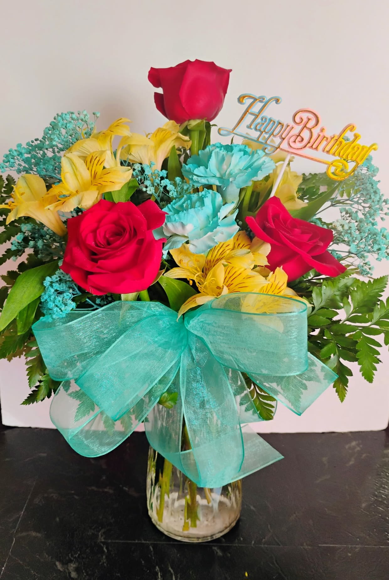 Birthday Special - Beautiful roses, astroemeria, and carnations. Perfect for that birthday suprise! 