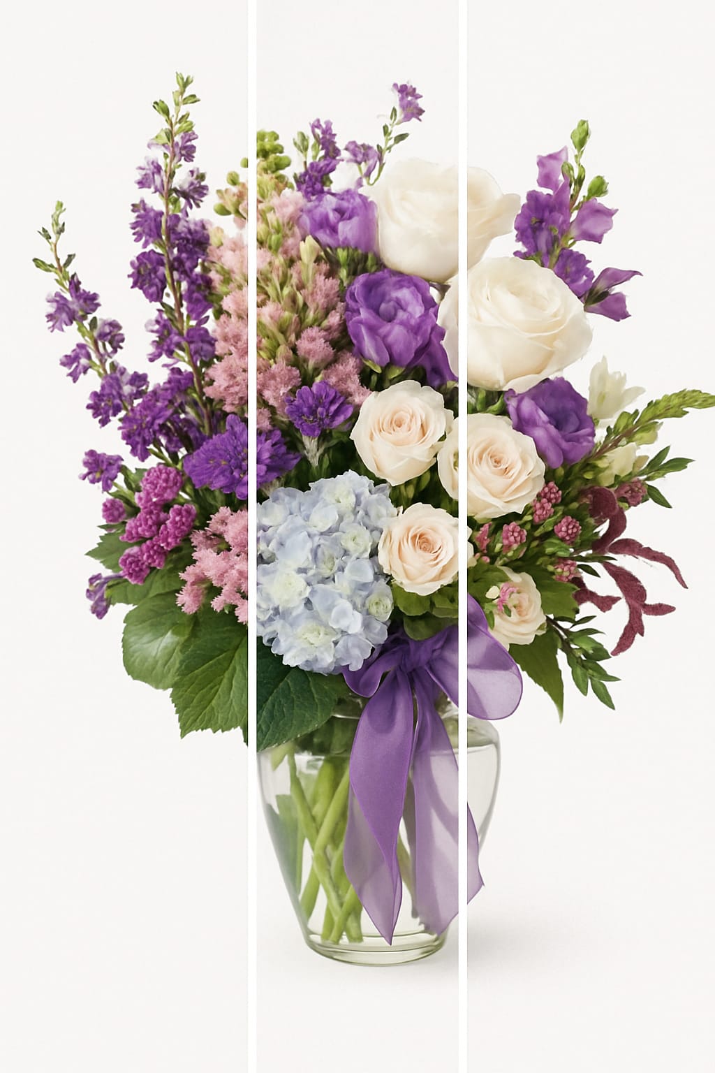 Purple Florist’s Choice - Uncertain what to send? Need a quick delivery? Allow our expert floral designers to create a beautiful arrangement that expresses your message.  Simply select one of the size options and our florist will thoughtfully design a unique arrangement with the freshest available florals in a coordinating container.!