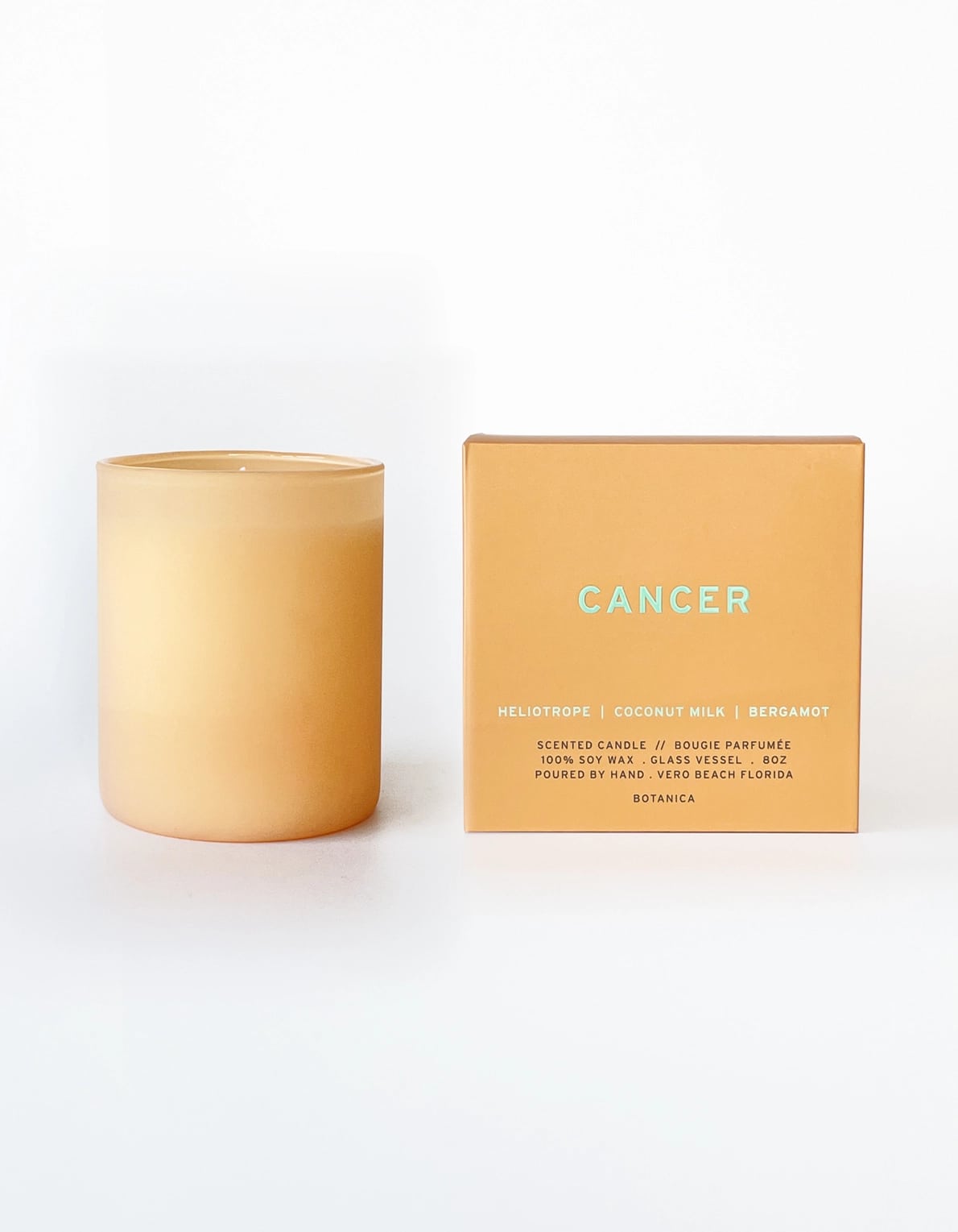 Cancer astrology candle Cancer astrology candle - Cancer: June 21 - July 22 A soft blend of heliotrope and creamy coconut milk build a subtle, sweet base for bergamot's zing to mingle and elevate. The faint notes of true almond and coconut lend this candle a paradise-like vibe, like a cool summer breeze. *ONLY AVAILABLE WITHIN OUR DELIVERY ZONES!