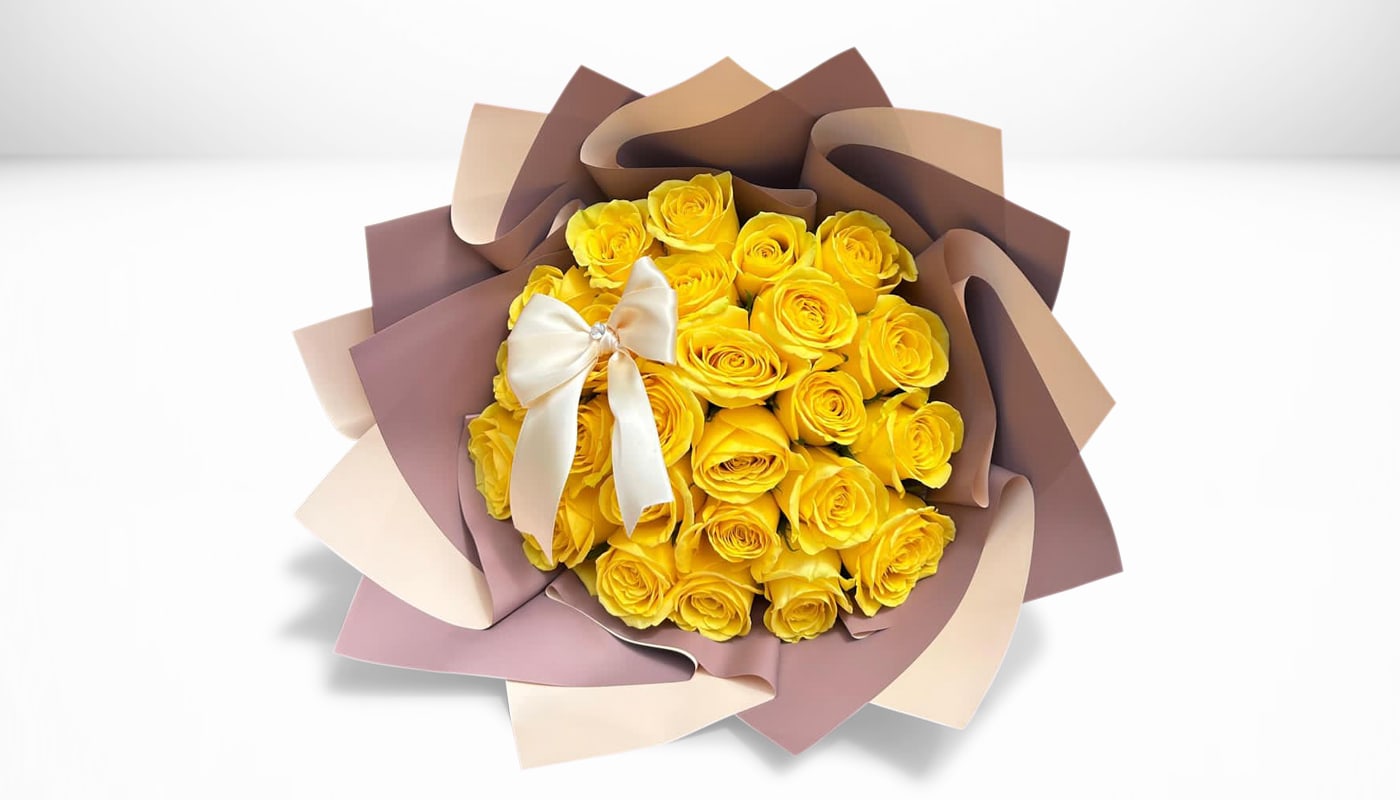 Spring yellow Roses &amp; color paper  - 25 Yellow Roses standard  50 Yellow Roses deluxe  75 yellow Roses Premium 