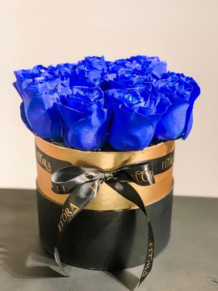 Small Blue Rose Detail Floral Arrangement - Elegant small floral arrangement featuring delicate blue roses, perfect for adding a touch of charm to any occasion. Ideal as a thoughtful gift or a stylish accent for your space. Order this unique blue rose arrangement today!