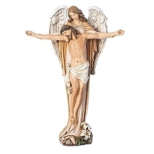 RELIGIOUS GIFTS- SCULPTURE - Angel Carrying Jesus Statue RELIGIOUS GIFTS- SCULPTURE - Angel Carrying Jesus Statue - Theme RENAISSANCE COLLECTION Division JOSEPH’S STUDIO ROMAN Materials RESIN/STONE MIX Dimension 10" high x 7" wide x 2.5" deep