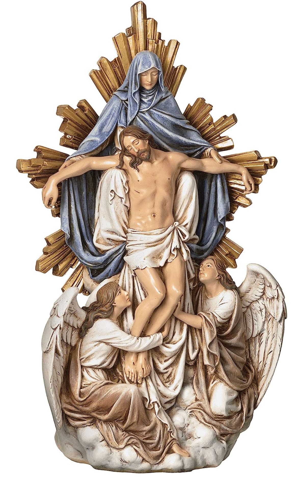 RELIGIOUS GIFTS- SCULPTURE - ANGELS W/CHRIST RELIGIOUS GIFTS- SCULPTURE - ANGELS W/CHRIST - Theme Renaissance Collection Division JOSEPH’S STUDIO Materials RESIN/STONE MIX Dimensions 7.75"L x 13.25"W x 3.75"H