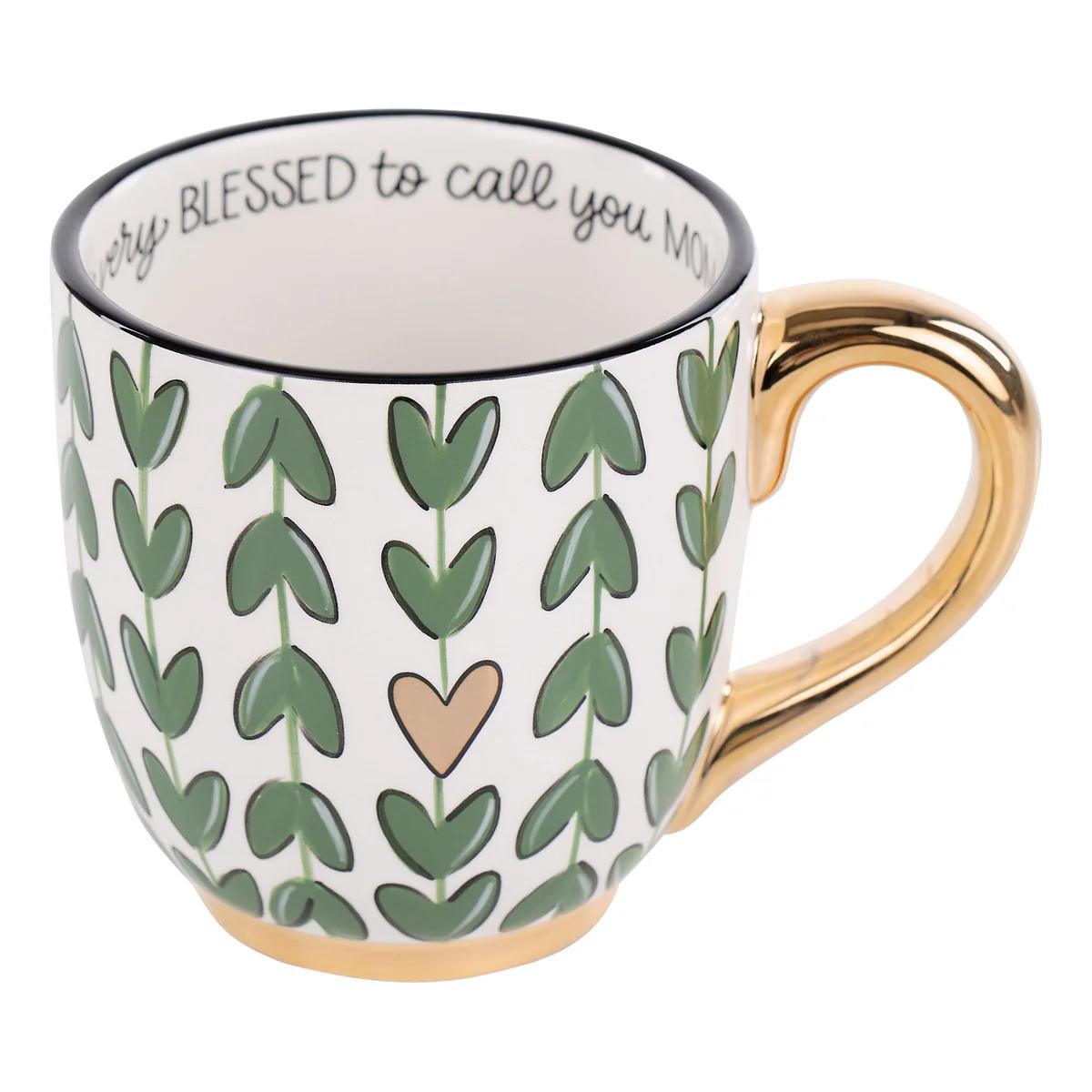 MUG- GLORYHOUSE MUGS- Blessed to Call You Mom MUG- GLORYHOUSE MUGS- Blessed to Call You Mom - Original Design Our individually hand-painted mugs hold a generous 16oz of your favorite warm drink, making them the perfect addition to your kitchen. Each mug comes boxed in our specially designed packaging perfect for gift giving! Handwash Only/Do Not Microwave