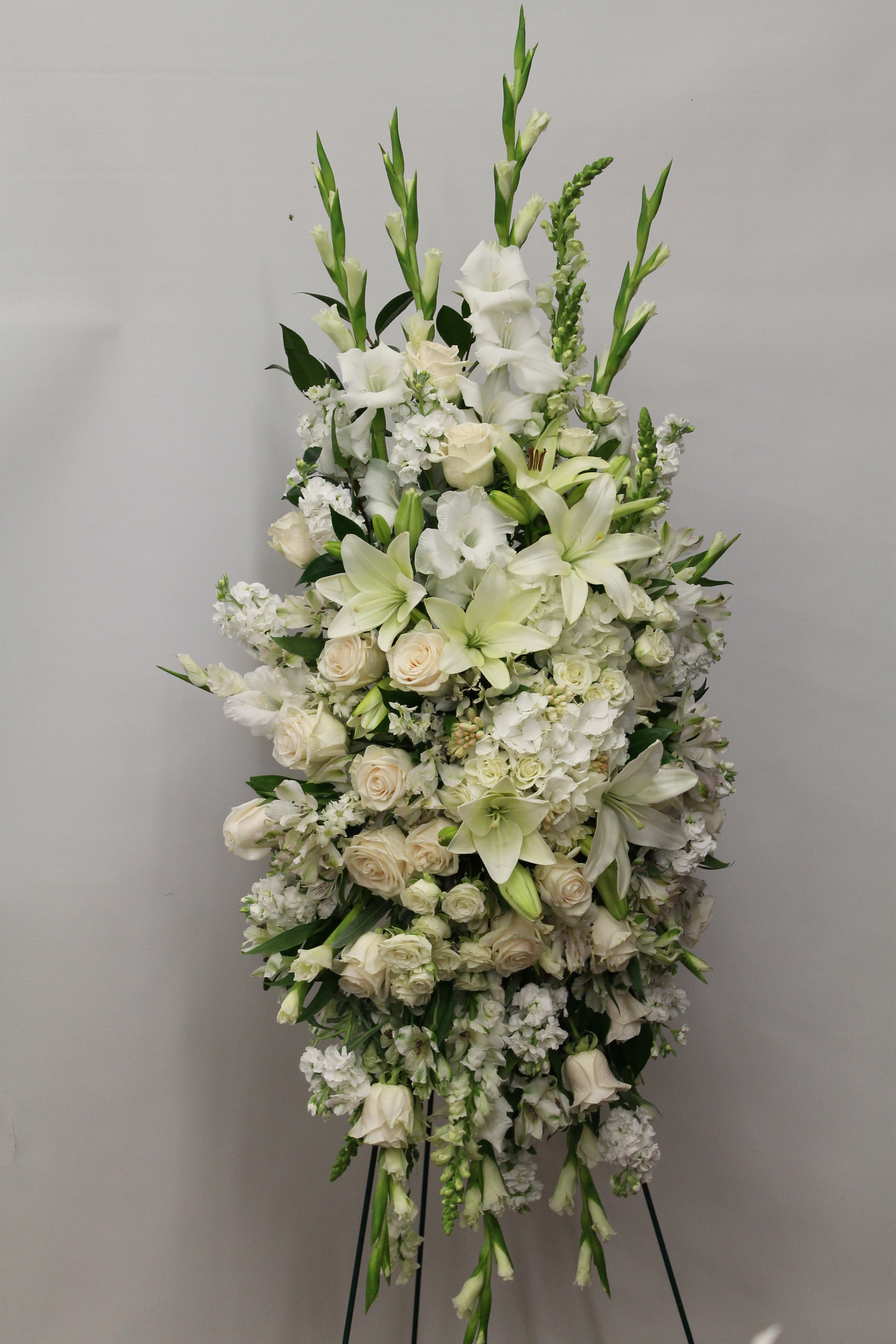 Always Remembered - Funeral Spray Variety of white flowers