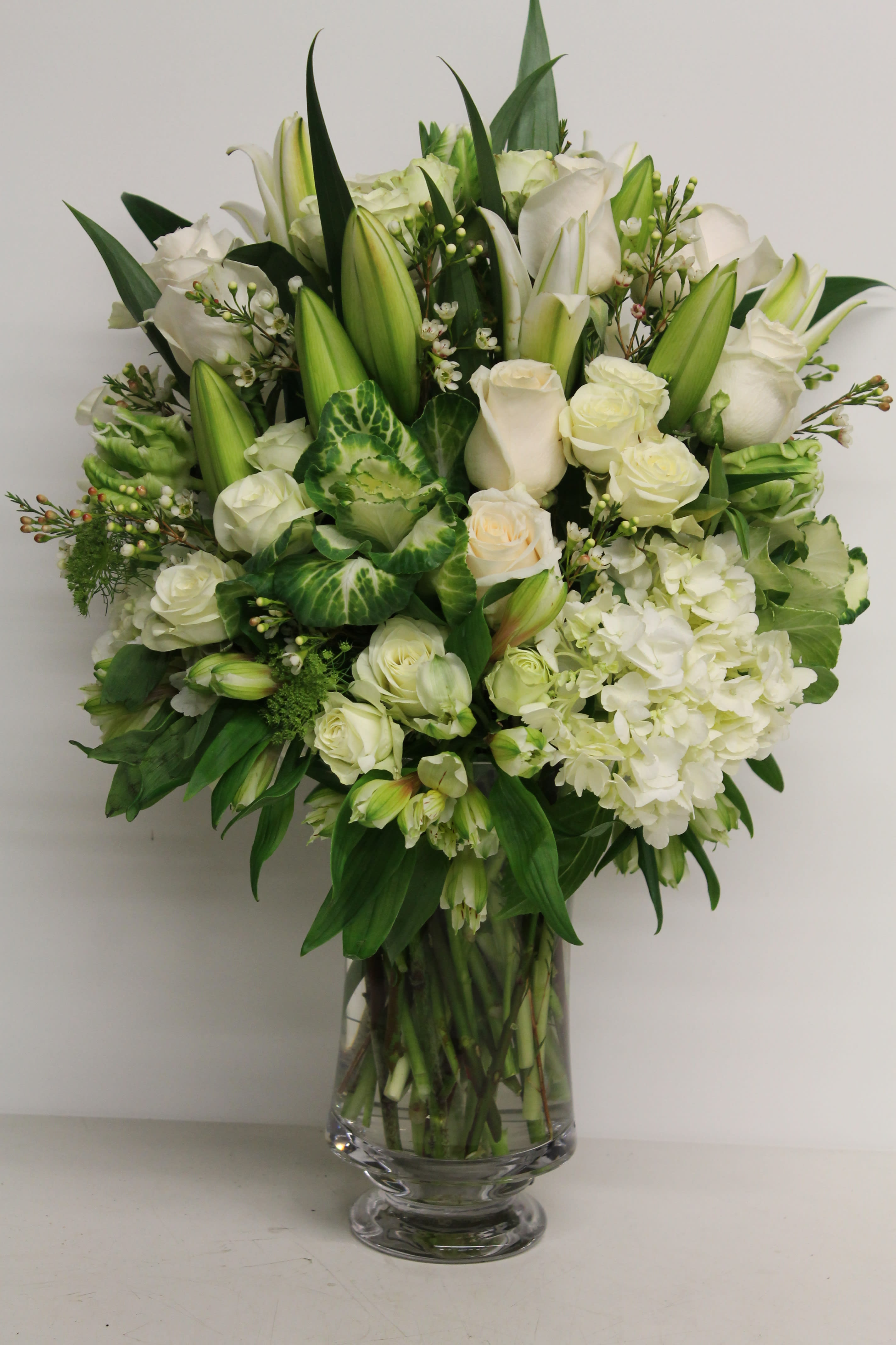 Purity and Peace - Beautiful Bouquet with Variety of white flowers