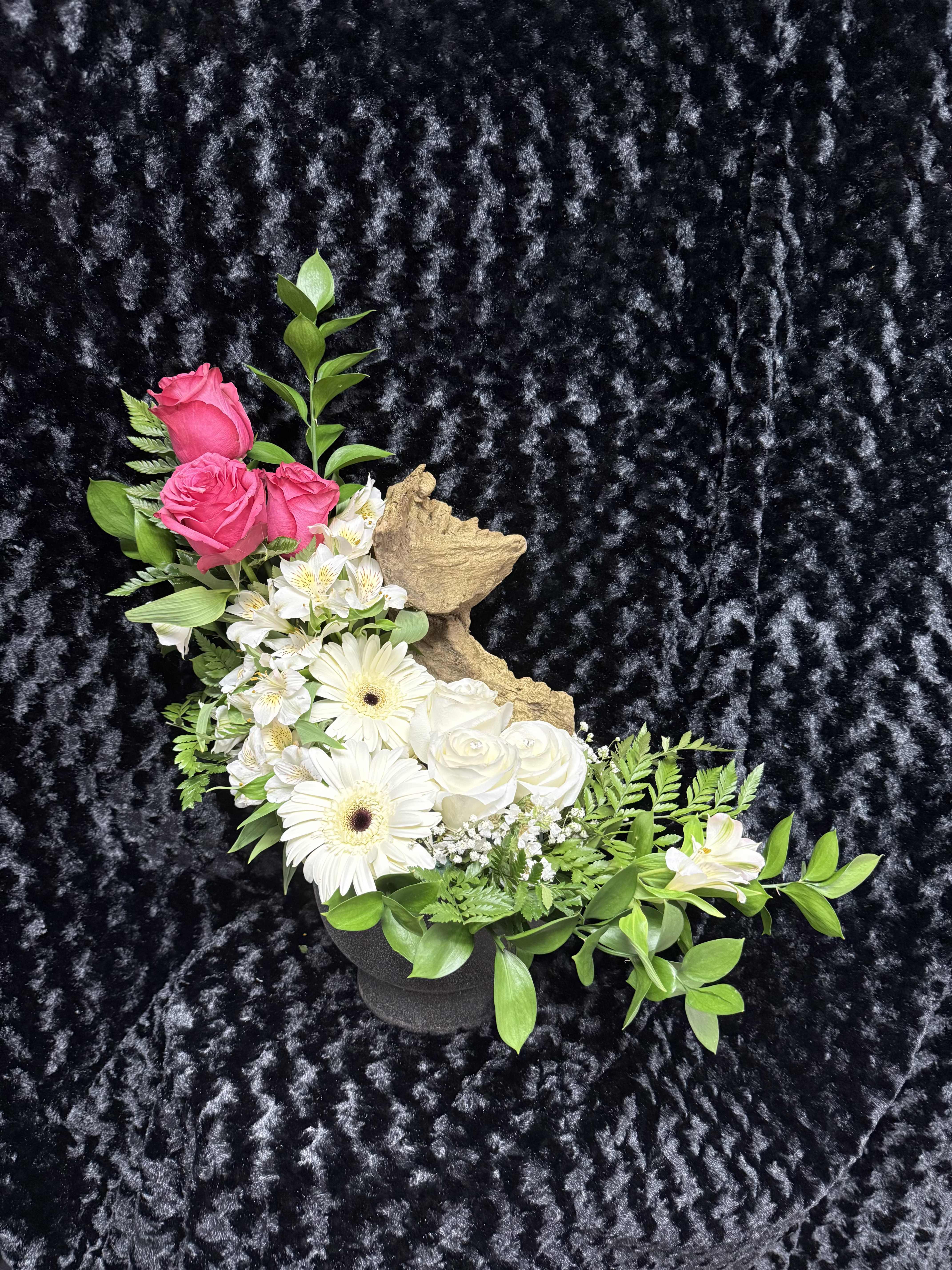 Enchanted Breeze by Clarita's  - A serene and dreamy design. Soft roses rest around a golden trunk, evoking natural charm and gentle magic.