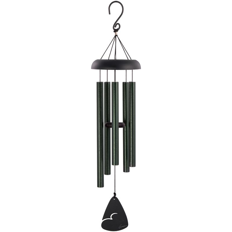 Eckert Florist's Forest Green Fleck 30" Signature Series Wind Chime *Our Local Delivery Only Eckert Florist's Forest Green Fleck 30" Signature Series Wind Chime *Our Local Delivery Only - Chime has 5 heavy walled, center pinned forest green tubes (really dark green in person) that emit a soothing and serene sound. Durable powder coated finish, all aluminum construction, and strung with industrial cord. Includes an adjustable striker. Length: 30" *Our Local Delivery Only