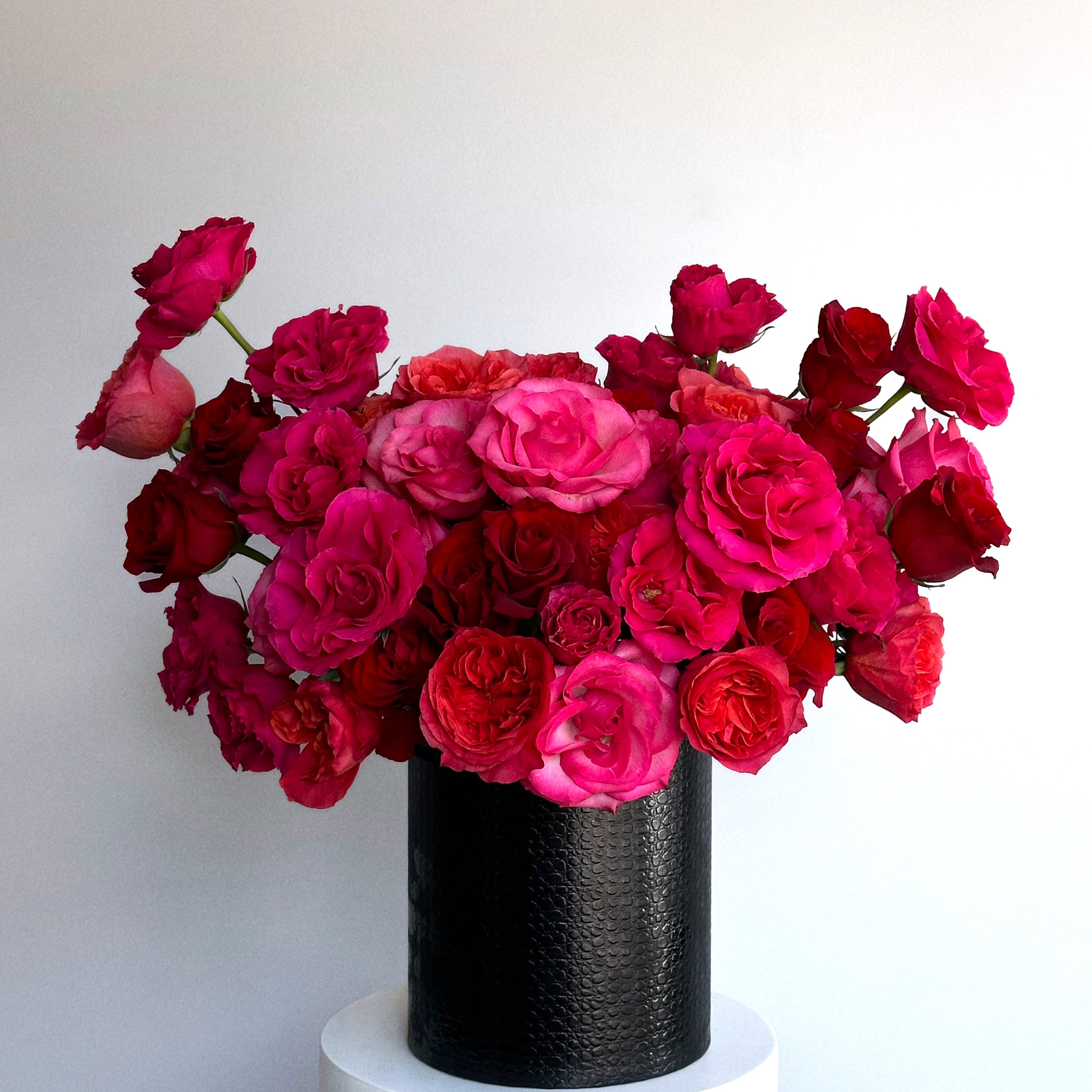 #19 ADORE - creative spirit, the depth of endless soulfulness, a pinch of tenderness and a great desire to deliver to you all the magic of each bud, which will mysteriously shine in the eyes of a loved one. Only premium flowers  shown an actual size &quot;Deluxe&quot; Seasonal or not available flowers can be replaced with a similar one. Boxes and baskets can also be replaced with others