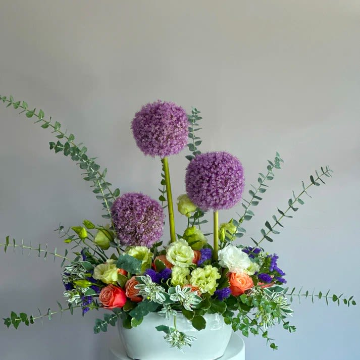 #25 Mood - Strict and courageous arrangements that everyone will like! shown an actual size &quot;Deluxe&quot;  Seasonal or not available flowers can be replaced with a similar one. Pots and Vases can also be replaced with others