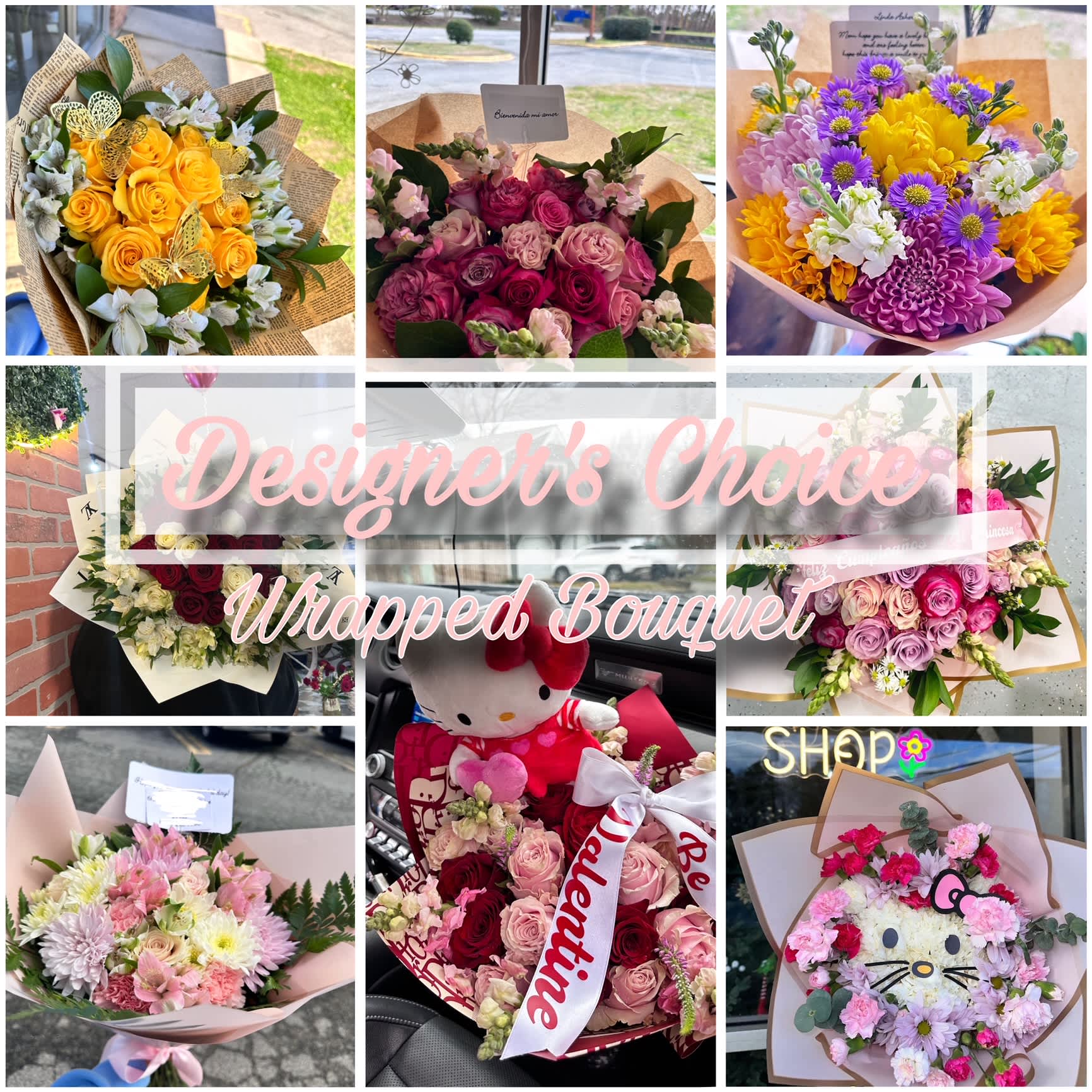 Designer's Choice : Wrapped Bouquet Designer's Choice : Wrapped Bouquet - A wrapped bouquet made using the freshest flowers of the day. PLEASE NOTE: Designer's Choice product image does not necessarily reflect the finished item. This product consists of seasonal, market-fresh flowers, which will vary by the day. -Please make sure to include occasion- -No vase included-
