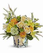 SEND SUNSHINE - ASSORTED BLOOMS IN THIS ADORABLE BEE CUBE WILL BRING A SMILE TO ANYONES FACE