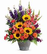 HUES OF HOPE - BRIGHTLY COLORED BLOOMS IN A TRADITIONAL DESIGN