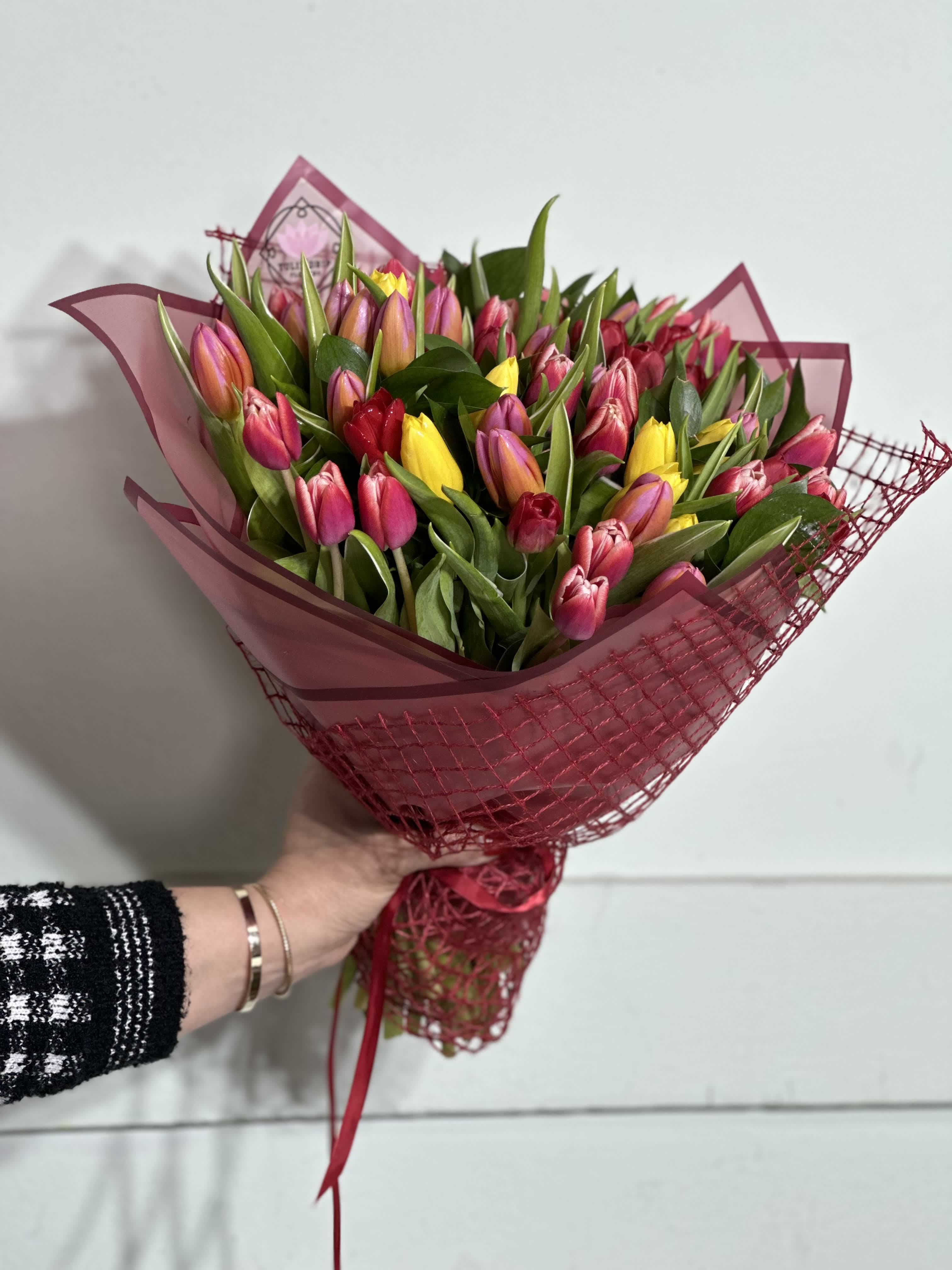 Happiness -Mothers Day - Standard -Up to 60 colorful tulips.   