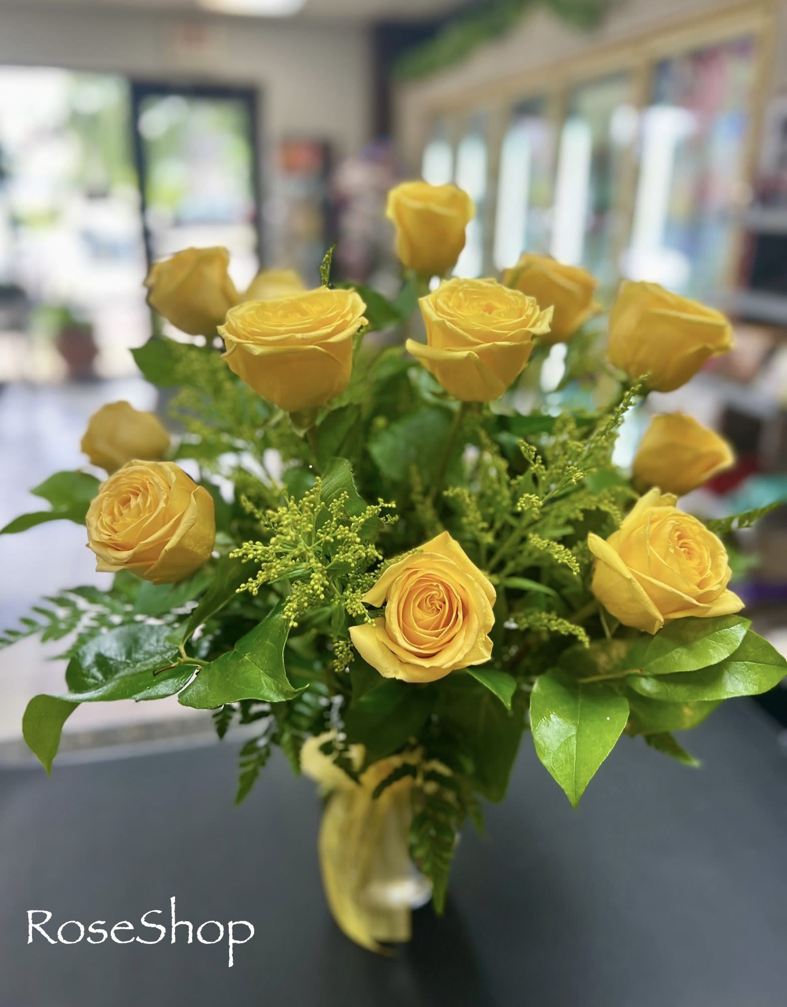 Yellow Rose Bouquet Yellow Rose Bouquet - Yellow roses famously symbolize joy, friendship and delight. Make a friend's, family member's or lover's day by sending them a fresh bouquet of long stem yellow roses. Smiles guaranteed!