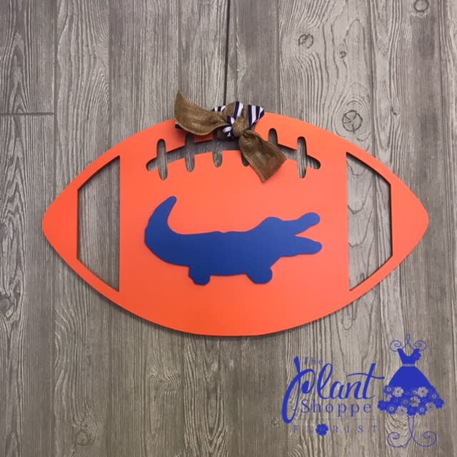 Orange Gator sign - Add a Gator football to a door