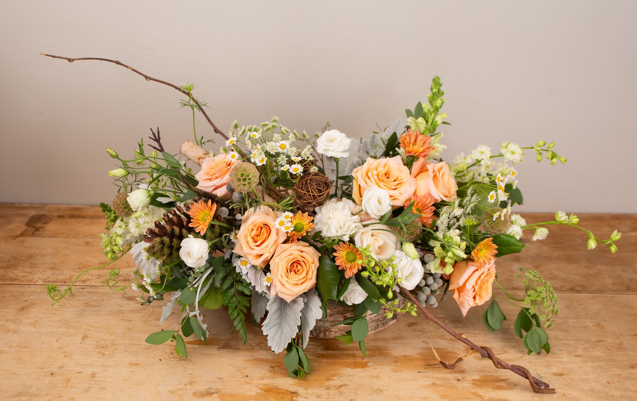 Nature Inspired Casket Spray - A nature inspired piece, perfect as a casket spray or memorial backdrop.